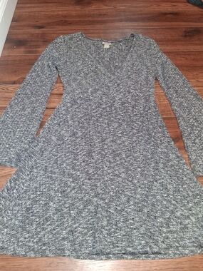 Mossimo Supply Co. Long Sleeve Heathered Gray Swing Dress